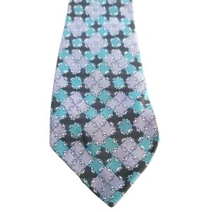 Vintage Valentino Cravatte Silk Made in Italy Purple Teal Abstract Tie